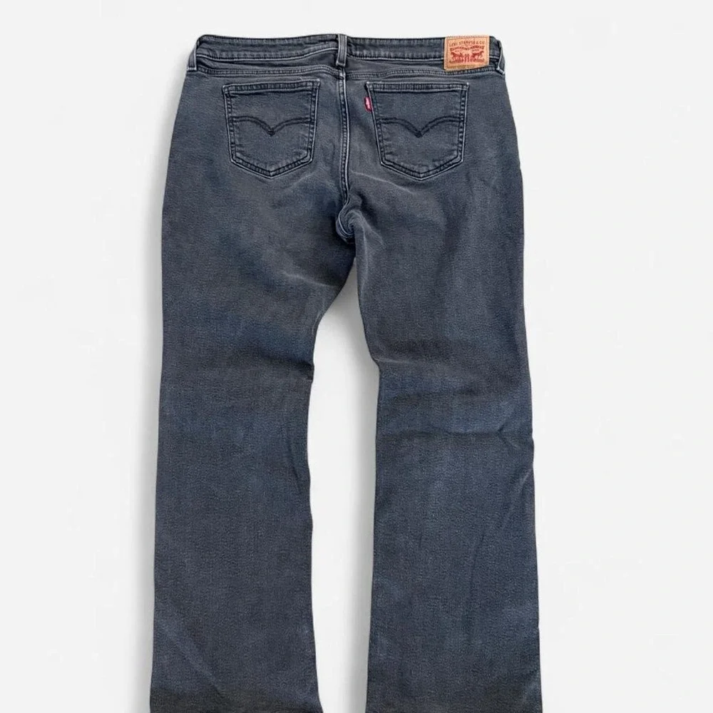 Levis Super Low Boot Dark Wash Distressed Jeans Mens 34x32 Grey Black